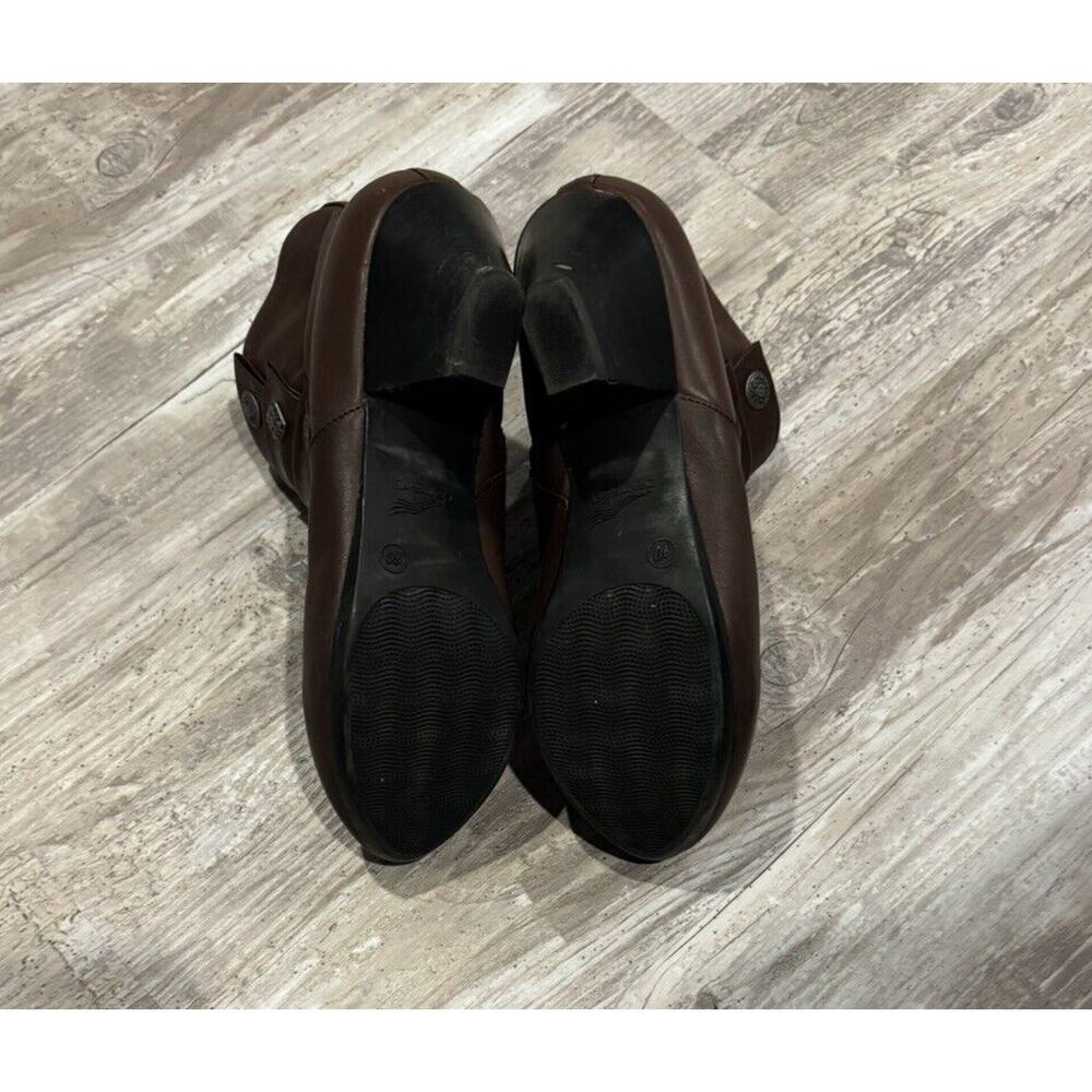 DANSKO Brown Leather "Baker" Heeled Booties With Button Detail Sz 40 US 9.5-10 - Picture 5 of 10